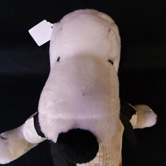 Vintage Snoopy Peanuts Plush Toy 1968 20” Tall W/Tuxedo Black Tux White Dog - Picture 9 of 16